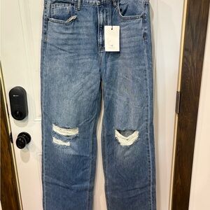 Stylish Blue Distressed Women's Flare Jeans